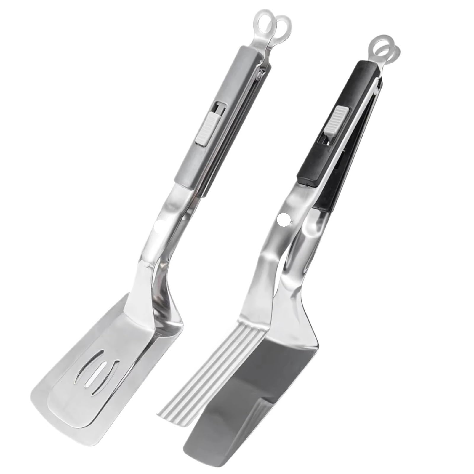Ensemble De Pinces Pince à Steak en acier inoxydable, spatule à œufs, pince à viande for Barbecue, pince à pain, pince à poisson, pince de cuisine, 2 pièces/ensemble Pour La Cuisine(Red)