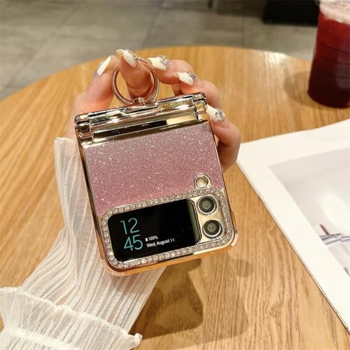 Coque Galaxy Z Flip 5 finition diamant de haute qualité noire