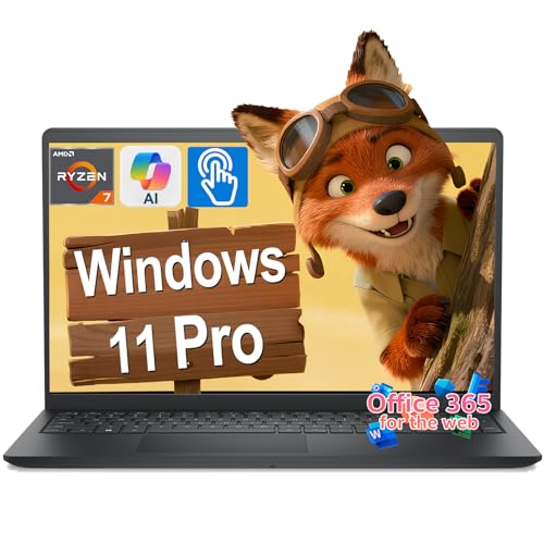Image of Dell 15 Touchscreen Laptop for Business & Student, AMD R7 7730U(Beats Intel core i7-1355u), 16GB RAM 512GB SSD,15.6 inch FHD, Office 365 for the Web, Win11 Pro, 2026 New Model