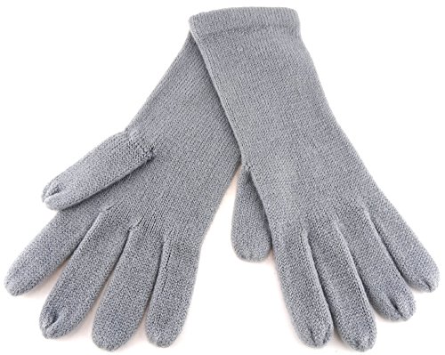 ohne Markenname feine Strickhandschuhe in grau hellgrau Uni - Damen Handschuhe Größe M Cover
