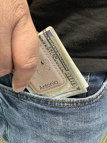 LaserGram Slim Magnetic Money Clip, Military Helicopter 2, Personalized Engraving Included (Light Brown)2