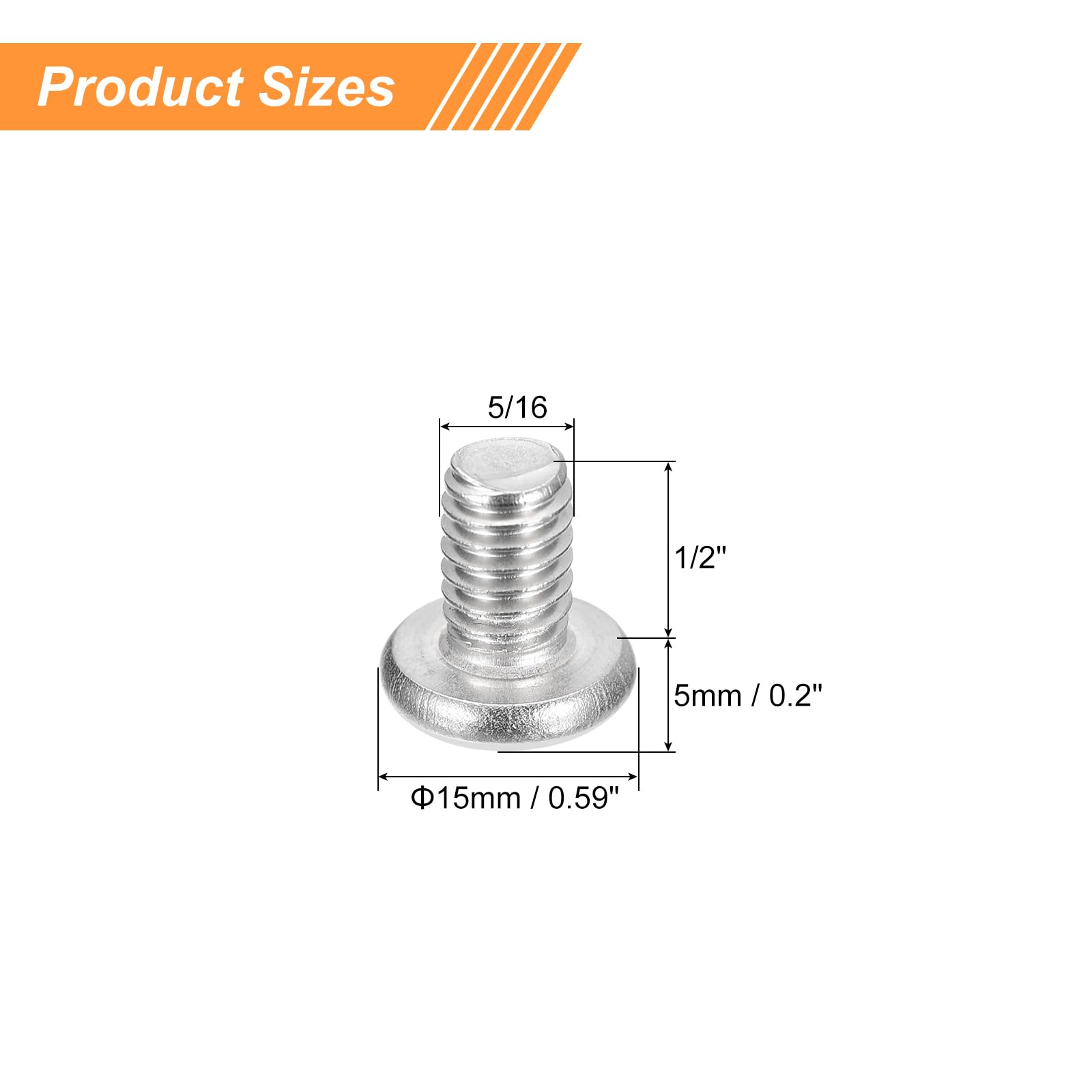 50 Stück 5/16-18 X 2 Zoll Linsenkopf Maschinenschr Produktbild-Vorschau 2