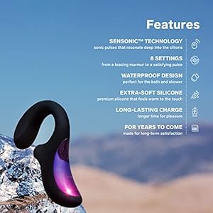 LELO ENIGMA, Masajeador Sónico de Doble Estimulación, Succionador de Clítoris y Vibrador Femenino con 8 Modos de Placer, Black