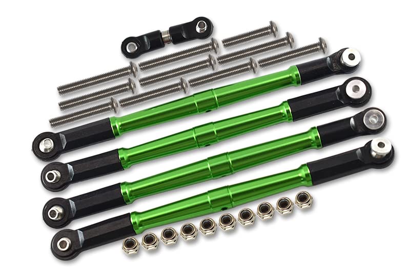 GPM for Arrma 1:8 KRATON 6S / Outcast 6S/ Talion 6S BLX/KRATON 6S V5 / Notorious 6S V5 Upgrade Parts Aluminum Turnbuckles Tie Rods - 5Pcs Set Green