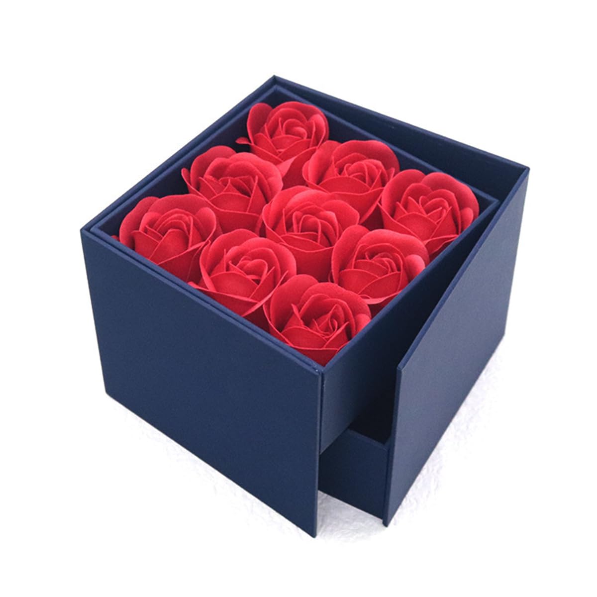 ECVVECVV Romantic Double Layers Rotatable Gift Earrings Necklace Soft Rose Jewelry Box for |Romantic Proposal | Mother's Day | Valentine's Day | MULTICOLOR |