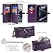 Lacass for Motorola Moto G Stylus 2025 Case Wallet, [Cards Theft Scan Protection] Card Holder Zipper Leather Flip Cover Crossbody Wrist Strap with Stand(Floral Dark Purple)