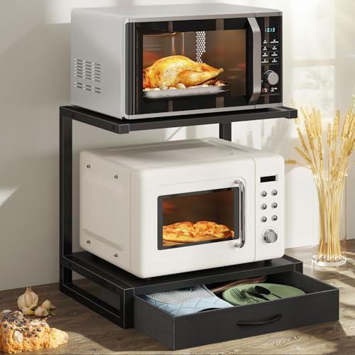 GYIIYUO Countertop Small Microwave Stand with Storage Drawer