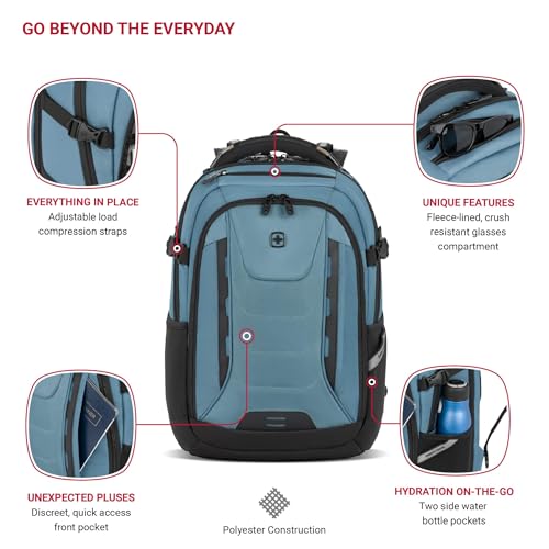 Image of SwissGear Travel Tech Pro Laptop Backpack - Fits Laptops up to 16 inch - ScanSmart TSA-Friendly Backpack with Multiple Organizer Pockets - Blue