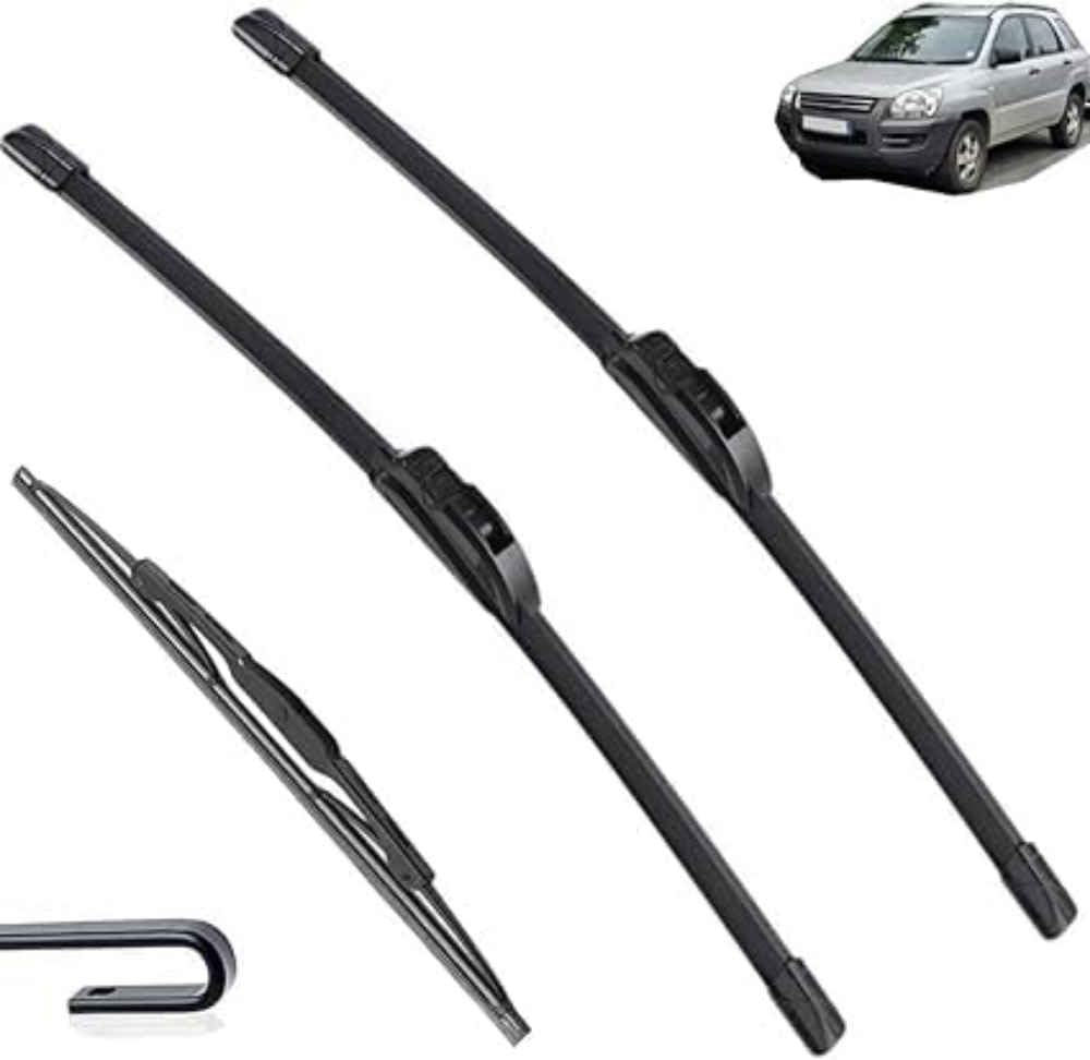 NYSLDSCO Premium Exact Fit Windscreen Wiper Blades for KIA Sportage JE/KM 2005-2010 Durable Natural Rubber Easy Fit for a Quiet and Streak Free Wipe
