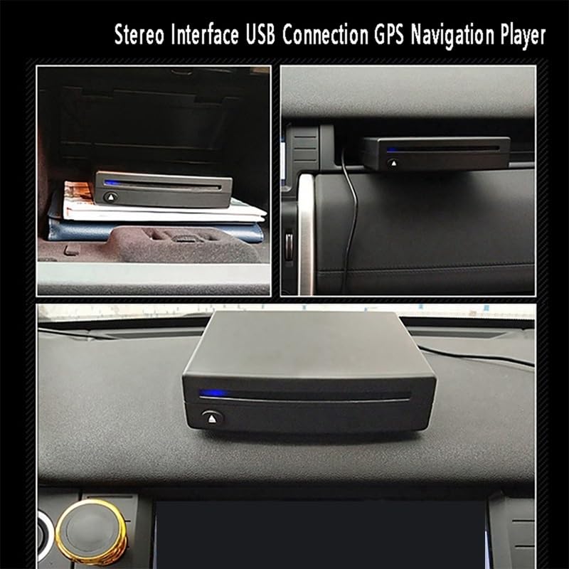 Reproductor DVD Portátil, Radio Universal for Coche, Reproductor de CD/DVD, Interfaz estéreo Externa, conexión USB, navegación GPS