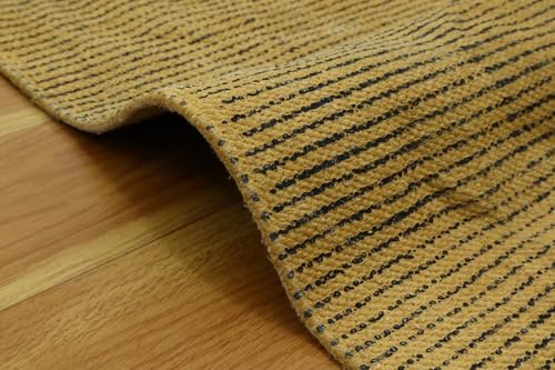 Tapis de qualité supérieure pur coton marron noir 2x3 - 8