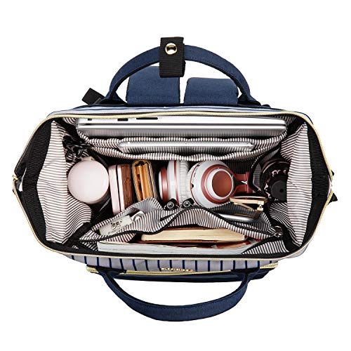 Lovevook Laptop Backpack For Women Work Laptop Bag Stylish Teacher Backpack Business Computer Bags College Laptop Bookbag, Stripe-Navy #TOP1