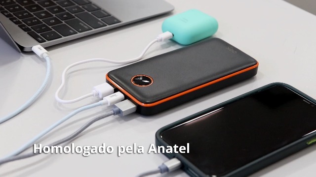 Oex Power Bank Soft - 10.000mAh -Saída Type-C + USB - PB300