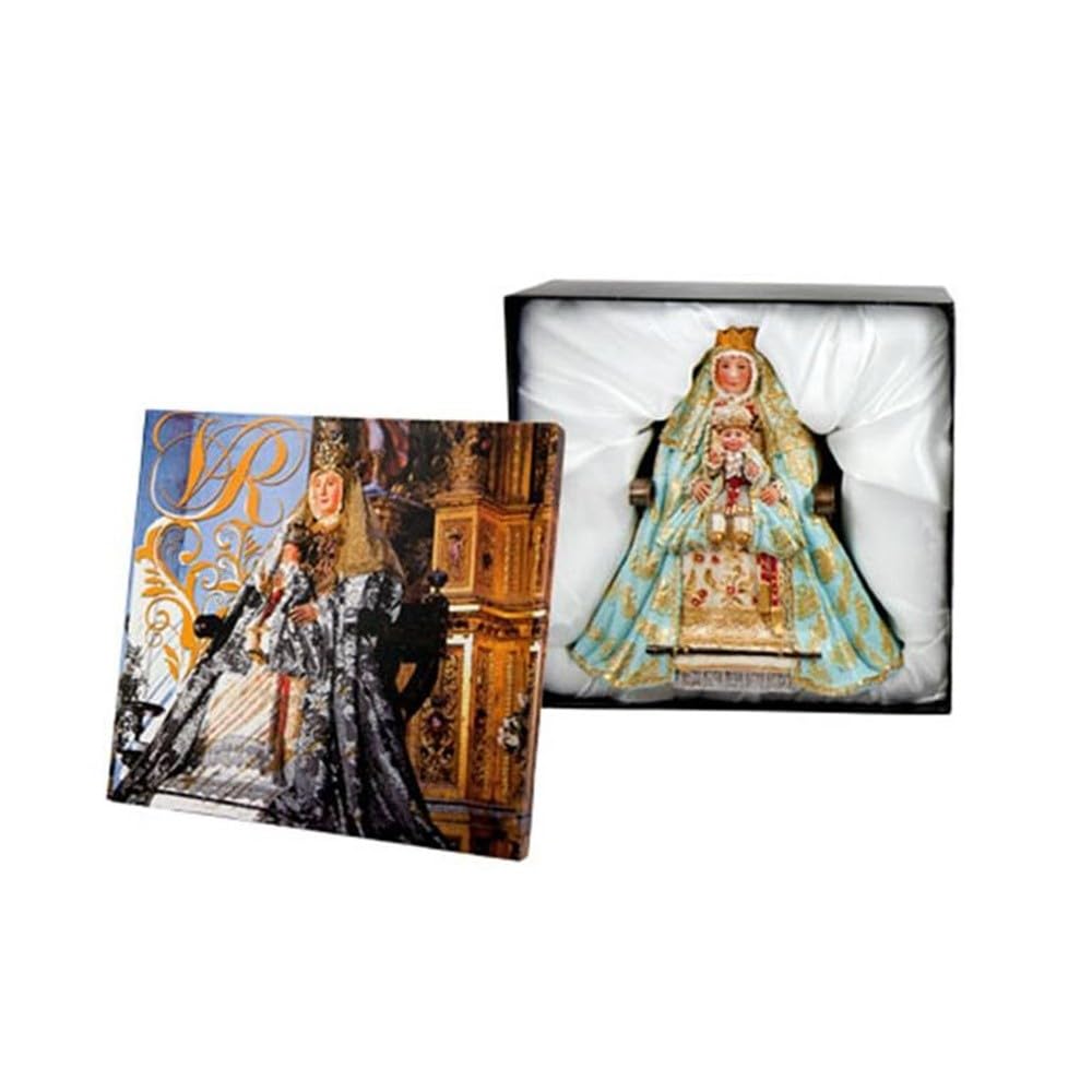 Virgen de los Reyes Figura 15 cm. Escultura patrona Sevilla Manto Azul Resina
