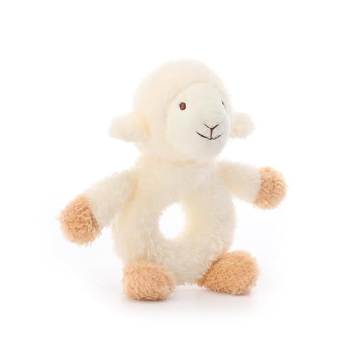Miniatura 3 de Apricot Lamb Baby Lovey - Sonajero suave de cordero, animal de peluche para recién nacido, agitador suave con agarre de mano para más de 0 meses