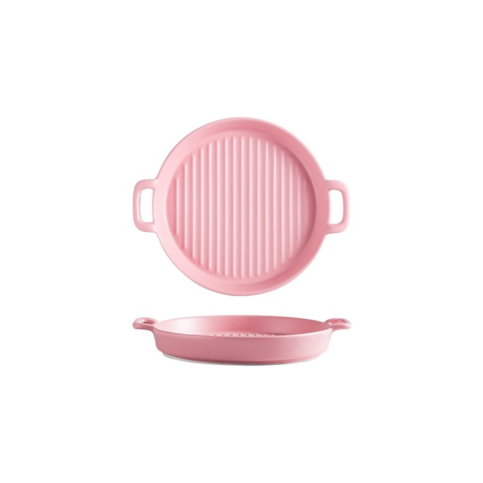 Plat de cuisson en céramique rond lot de 2 assiettes pour four et micro-ondes