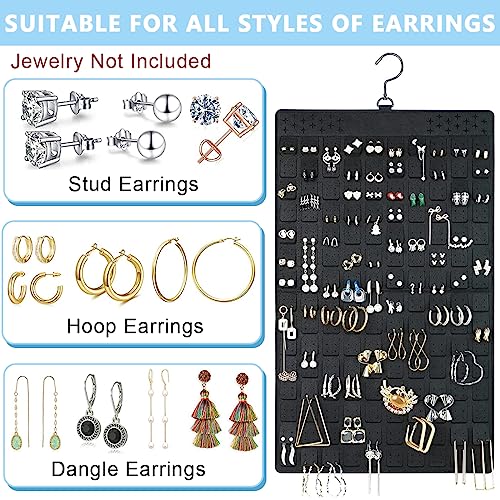 Image of HASTHIP 1pc Double-Sided Jewellery Organizer, 300 Pairs, 30 Necklaces | Double-Sided Storage, Clear Pocket Visibility, Felt Construction,