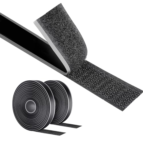 AiQInu Klettband Selbstklebend Extra Stark, 8M x 16mm Klettverschluss Selbstklebend, Flauschband Und Hakenband, Doppelse...