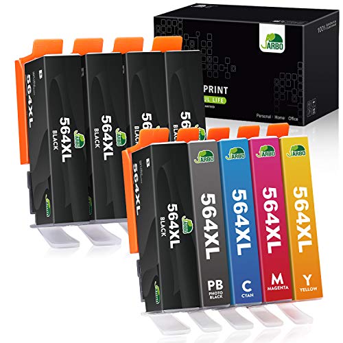 JARBO Compatible Ink Cartridge Replacement for HP 564XL, 5 Color (1 Set+4 Black), Used in HP Photosmart 5520 6520 7520 5510 6510 7510 7525 B8550 C6380 Premium C309A C410 Officejet 4620 Deskjet 3520