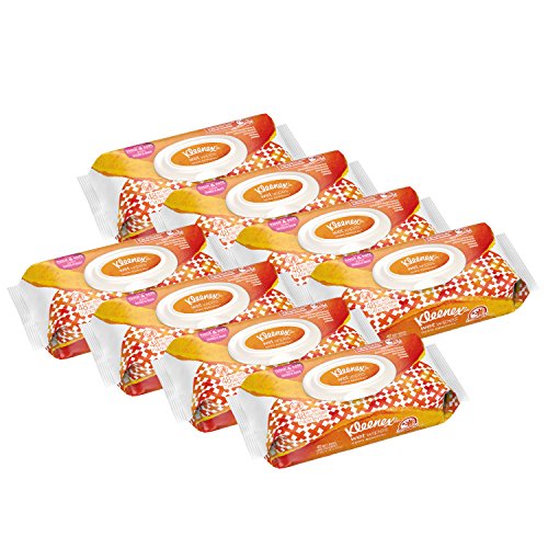 Kleenex Wet Wipes Germ Removal For Hands, 8 Flip-Top Packs, 48 Wipes per Pack (384 Wipes Total)
