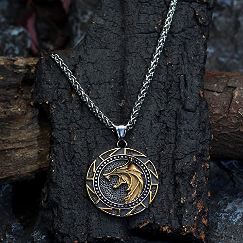 GuoShuang wolf necklace for men Gift Wolf Pedant necklace stainless Steel2