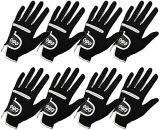 Golf Gloves 8pcs Golf Gloves Men Left Black GOG Soft Fabric Breathabal Gloves Wear On Left & Right Hand Sports Glove Brand Golf Glove (Color : 8PCS Left Hand, Size : XXL 27)