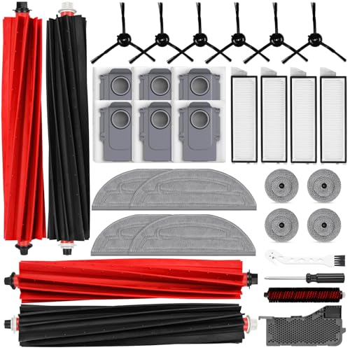 32 Stück Zubehör für Roborock S8 MaxV Ultra & S8 Max Ultra Saugroboter | 4 Hauptbürste, 6 Staubbeutel, 4 Filter, 4 Wisch...