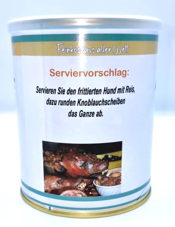 Frittierter Hund süß-sauer aus der Dose Scherzarktikel, Lustige Geschenkidee, Party-Brüller, Spaßgeschenk, Halloween, Geburtstagsgeschenk