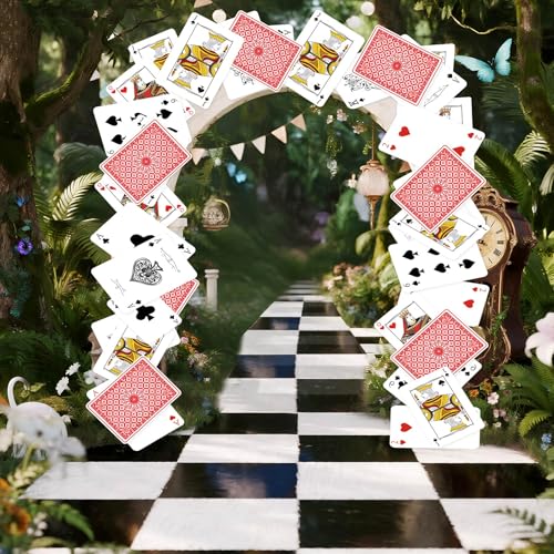 Preboun Wonderland Tea Party Decoration 6.56 x 4.9 ft Poker Cards...
