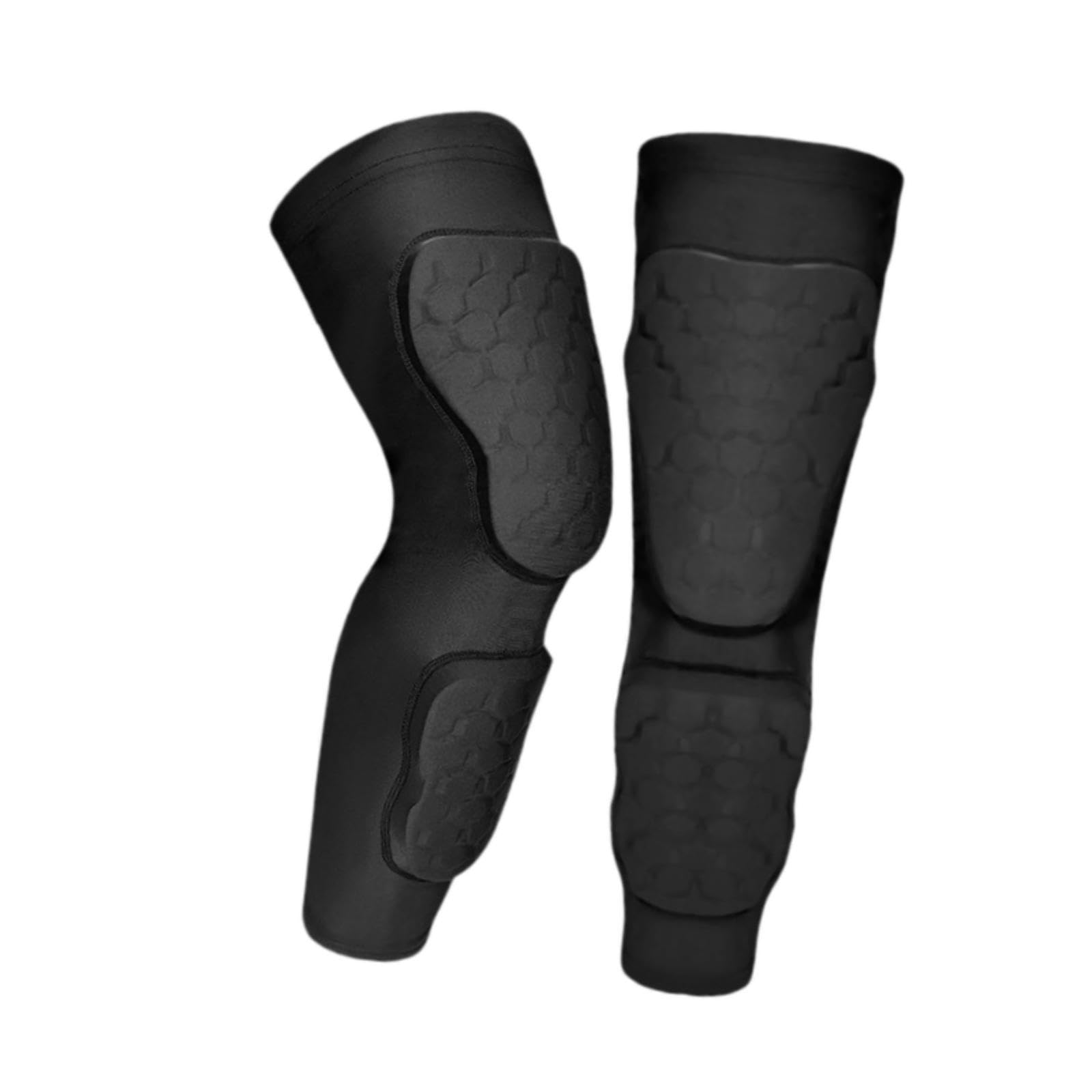 Qianly 2 Piezas Rodillera Deportiva Mangas Estabilizadoras Protector Almohadilla Gel Antigolpes Ajuste Poliéster Spandex Adecuado para Fútb, Xxs