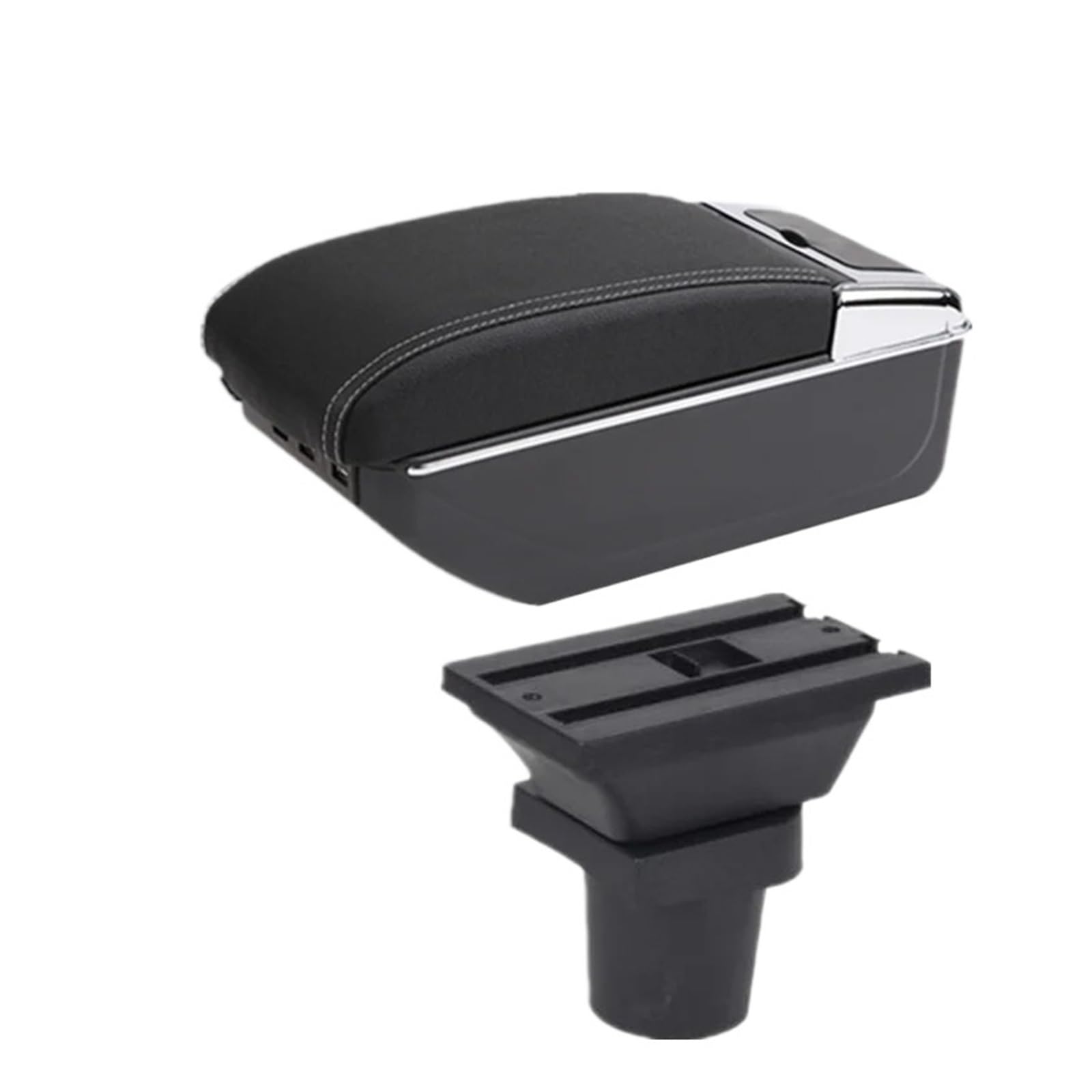 UMDJJU For Focus Mk1 Car Armrest Box Center Storage Interior Dedicated Retrofit Accessories Car Centre Console Armrest Box(C white line 7USB)