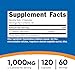 Nutricost L-Cysteine 1000mg, 120 Capsules - Non-GMO, Gluten Free Supplement, 500mg Per Capsule