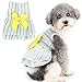 Zunea Dog Dresses for Small Dogs Girls Summer Striped Puppy Vest Skirt Princess Dress with Bow Knot Pearl Birthday Party Wedding Dress Elegant Pet Apparel for Chihuahua Doggie Yorkie Yellow L