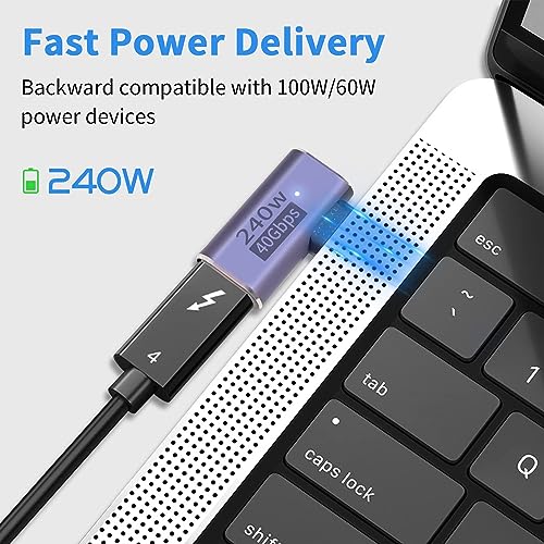 zalati USB Type-C Adapter 40Gbps with 90° Angle PD 240W Fast Charging - Image 2