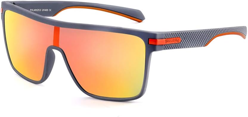 Flat Top TR90 Polarized Sports Men Sunglasses Vintage Square Cycling Running Fishing Golf Hiking Sports Glasses B7034