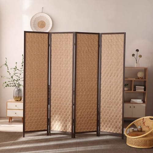 GN2AAIL パーテーション 間仕切り 180*45*4 高さ180cm 3/4/5連 自立 タイプ6 可動式 折りたたみ ブラウン 紙織り 衝立 3/4/5面 3/4/5枚 3/4/5つ折り 目隠し スクリーン ついたて パーティション アジアン 風除