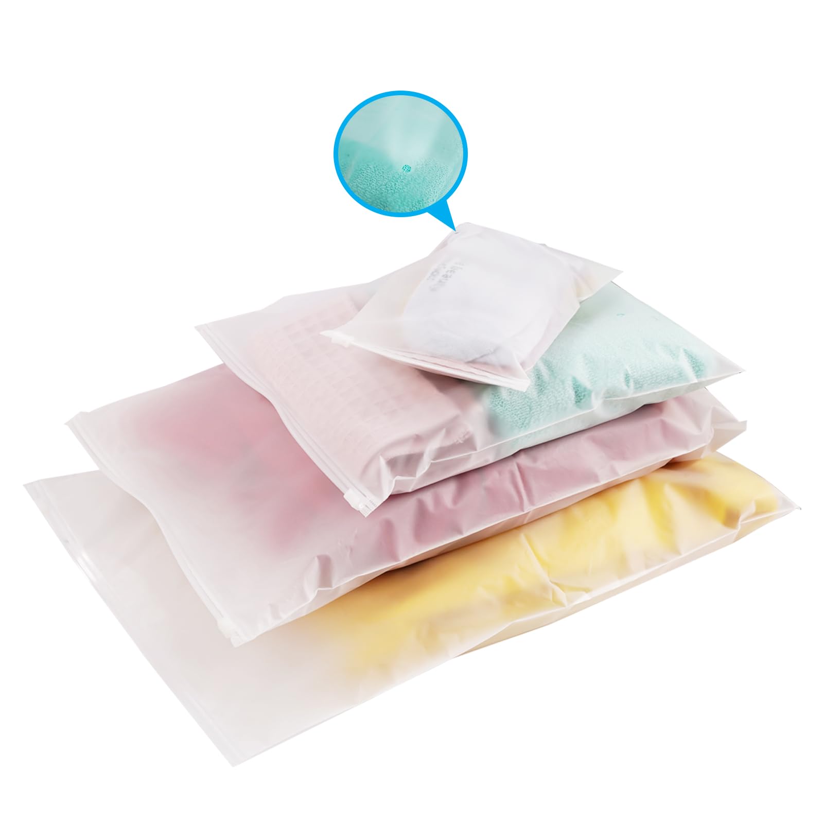 Clothes Packaging Bags for Shipping, 100 Count 7.87x11.81 Inch Frosted Plastic Zipper Storage Bags for Clothes, T-Shirt, Document Organizer, 3.15 Mil, with Air Hole