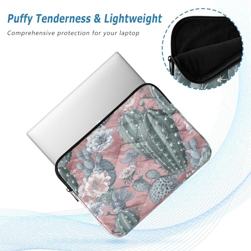 Funda para portátil 13-14 pulgadas impermeable rosa patrón cactus miniatura 5