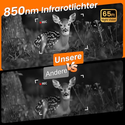 XTU Wildkamera mit Handyübertragung App,4K WLAN Wildtierkamera mit Bewegungsmelder Nachtsicht,Inklusive 32GB SD-Karte,IP66 Wasserdicht,Eingebauter 2600mAh Lithium-Akku Wiederaufladbar,0,2S Auslösen