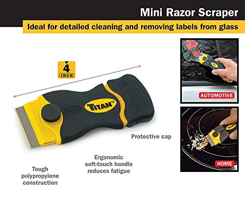 Titan Mini Scraper(Original) With 20 Poly Carbonate Double Edged Plastic Blades #TOP3