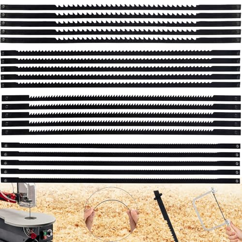 Brateuanoii 20 Pièces Lames De Scie et chantourner, 127 mm Lames De Scie à Chantourner, 10/15/18/24 Dents, Accessoires Acier, Pour Bois, Plastique, Métaux