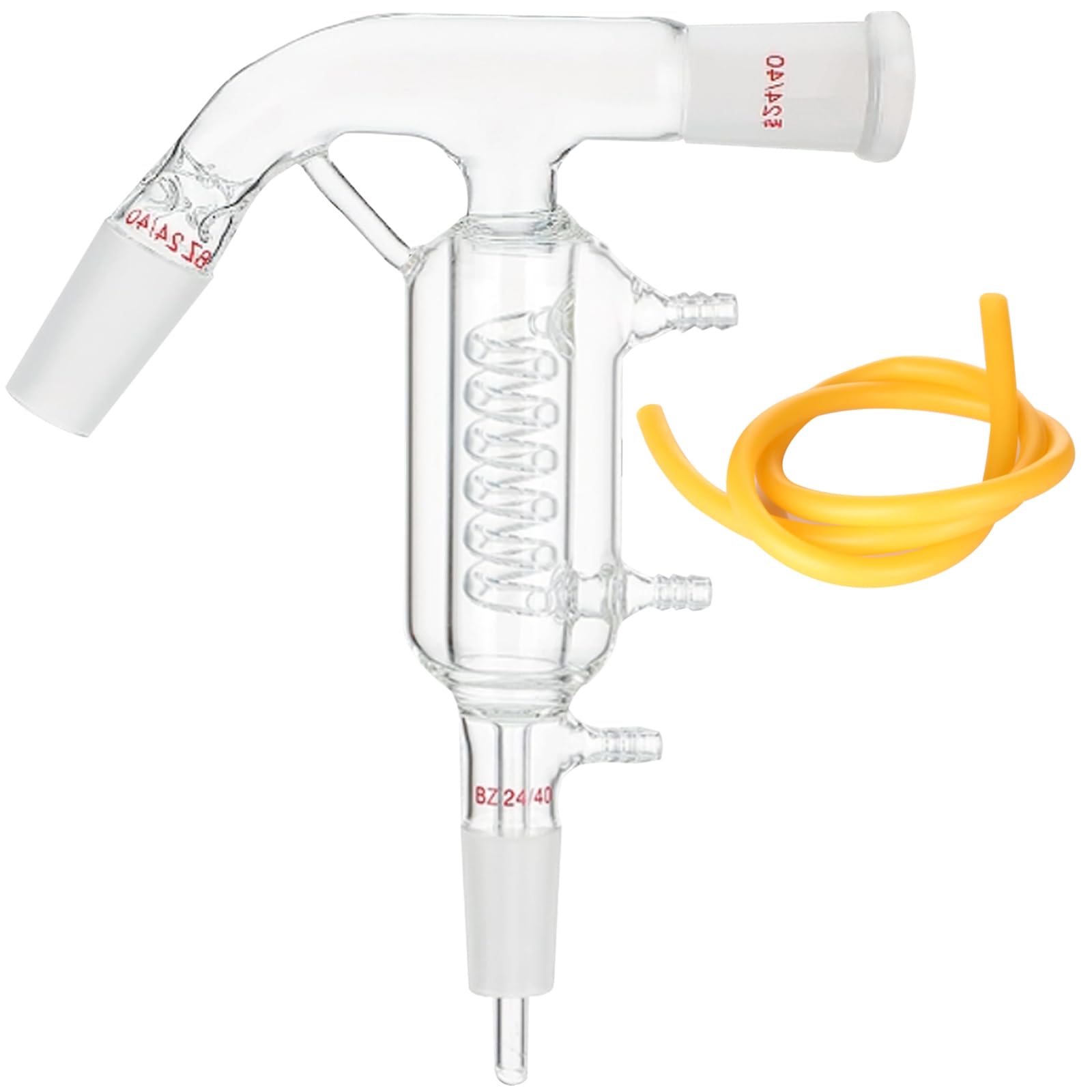 Testa di distillazione a corto percorso di vetro con condensatore Graham 3-tubo connessione adattatore a corto percorso 24/40 articoli di vetro di laboratorio