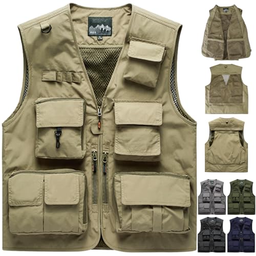 Listado de Chalecos para Hombre los 10 mejores. 40 WOTOW Chaleco Deportivo Casual Hombre Mujer con Múltiples Bolsillos, Transpirable Chalecos sin Mangas con Espalda Desmontable, Chaleco Ligero Secado Rápido para Pesca Senderismo...