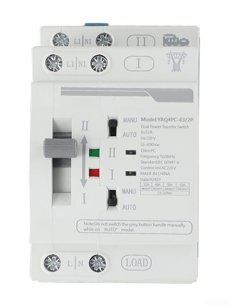 Automatischer Dual Power Für Ats Umschalter 220V, Netz Zu Generator Wechselstromschalter, PC Isolierung Für Wohnbereich(2P 32A)