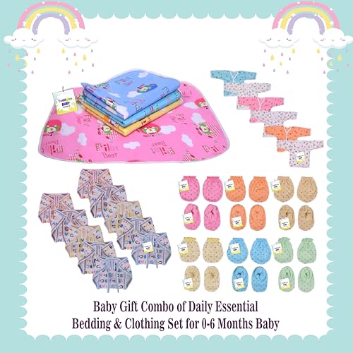 Image of Toddylon Flat Bed 32 in 1 New Born Baby Complete Daily Items Combo (0-6 Months)