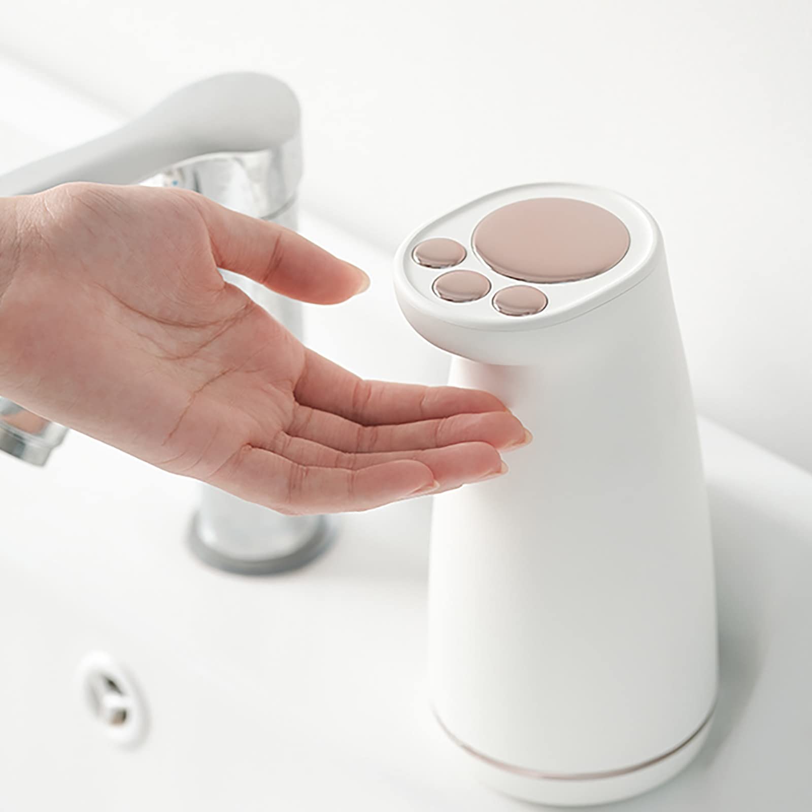 Dispenser Sapone Automatico, Dispenser Sapone Bagno 450ml Ricaricabile, Dispenser Sapone Cucina Non Touch, Dispenser Detersivo Lavatrice con Sensore IPX4 Impermeabile USB Ricaricabile