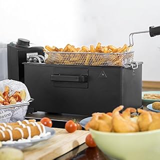Cecotec Friteuse Électrique de 3L Cleanfry 3 L Black. 2000W, Acier Inoxydable avec Filtre OilCleaner, Laquée en Noir, Couvercle avec Fenêtre et Filtre Anti-odeurs