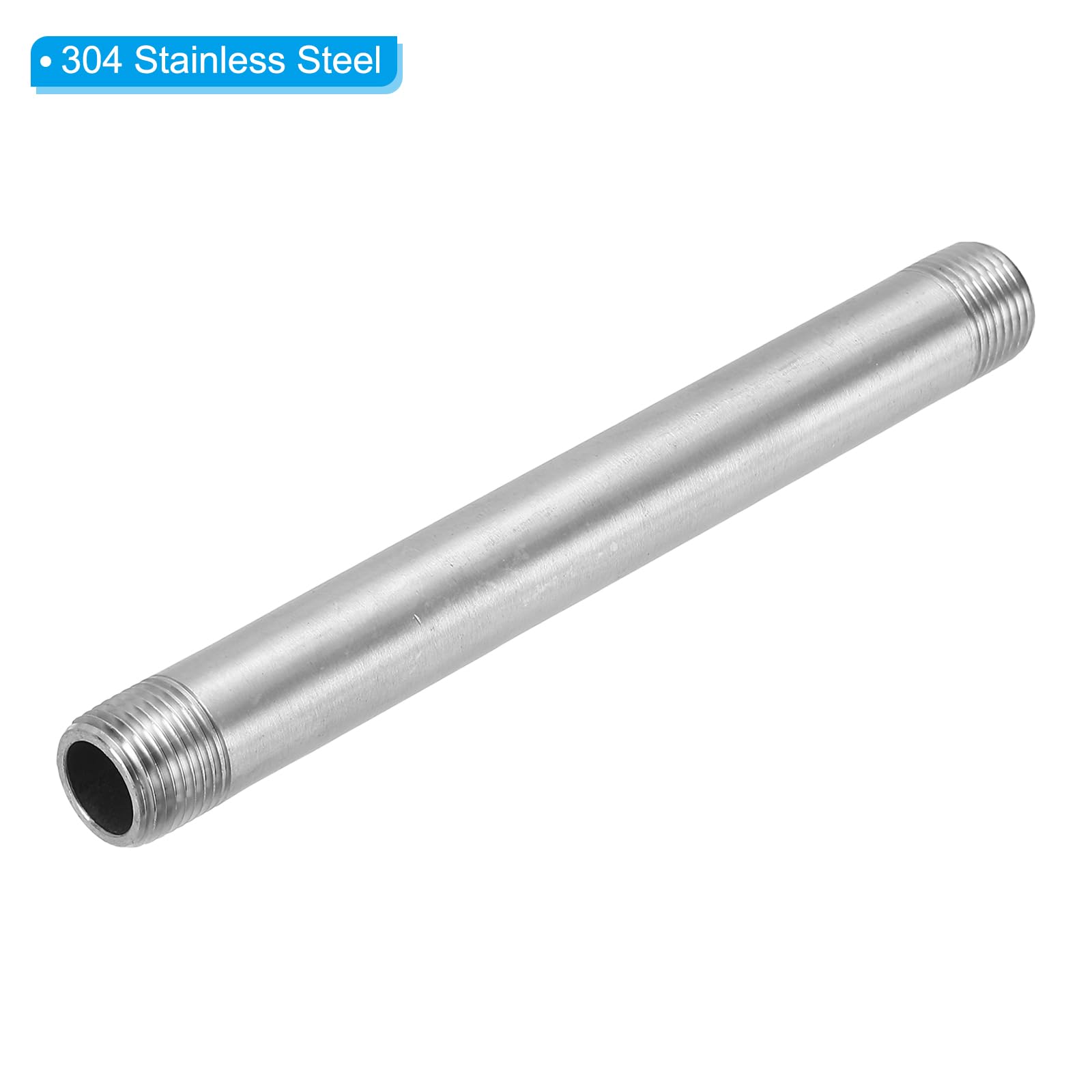 PATIKIL 304 Stainless Steel Pipe Fitting - 3/8" NPT Male To Female Thread Nipple, 2 Pack