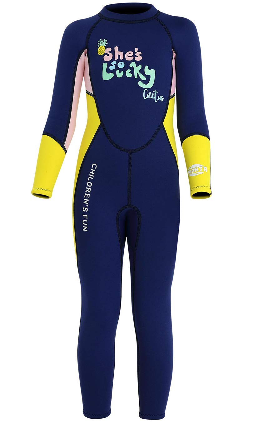 Little Kids Girls Boys UV Protection Swimsuits 2.5mm Neoprene Keep Warm Wetsuit Long Sleeves Diving Suits