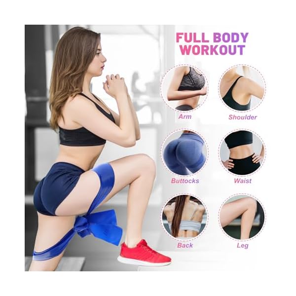 5 Pcs Resistance Bands, Professional Exercise Bands Elastic Stretch Bands for Fitness Yoga Pilates Stretching Strength Training, Workout Bands for Women and Men Home Gym - Image 5